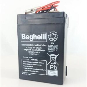 Batteria Piombo 6V 2,8 Ah Ricambio per Emergenza Beghelli 1499